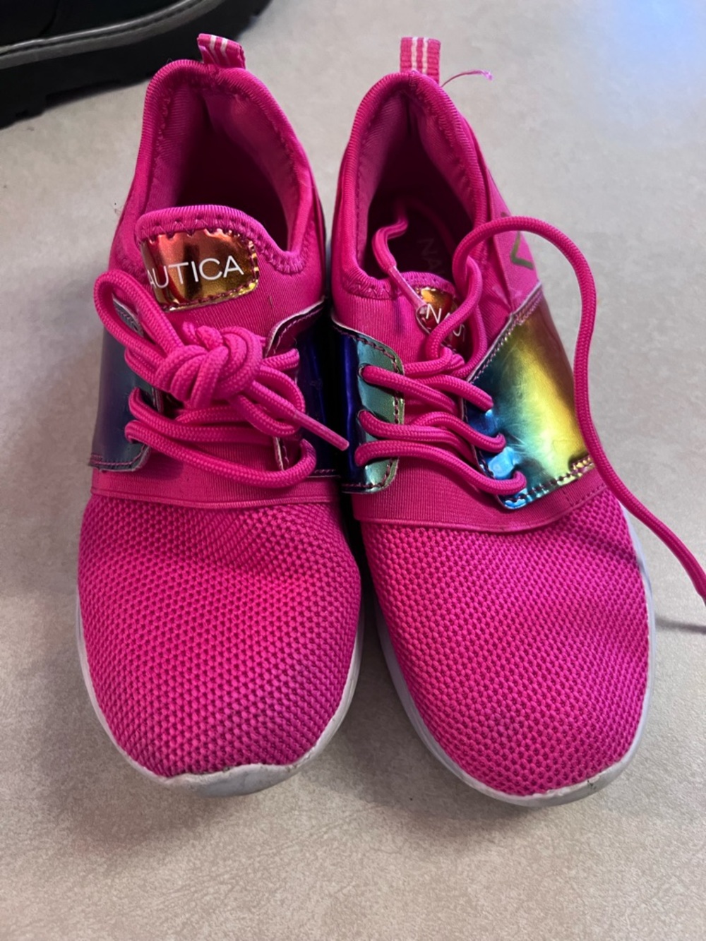 Nautica Kids Pink Sneakers with Iridescent Accent